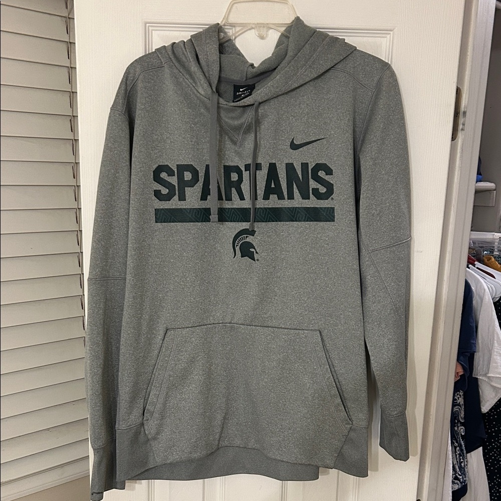 Nike Grey Michigan State Spartans Fleece lined Athletic outside Sweatshirt